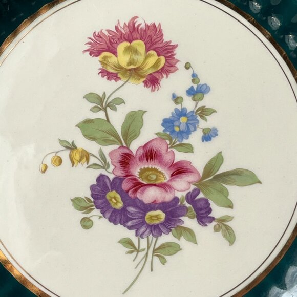 Wade England Royal Victoria Blue Floral Display Collectible Plate Botanical - Picture 2 of 10